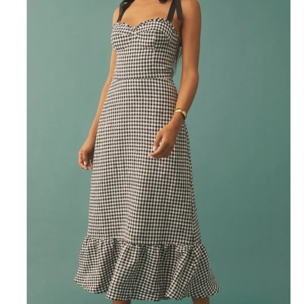 NWT Reformation Vale Linen Dress Size 0 - Picture 2 of 3